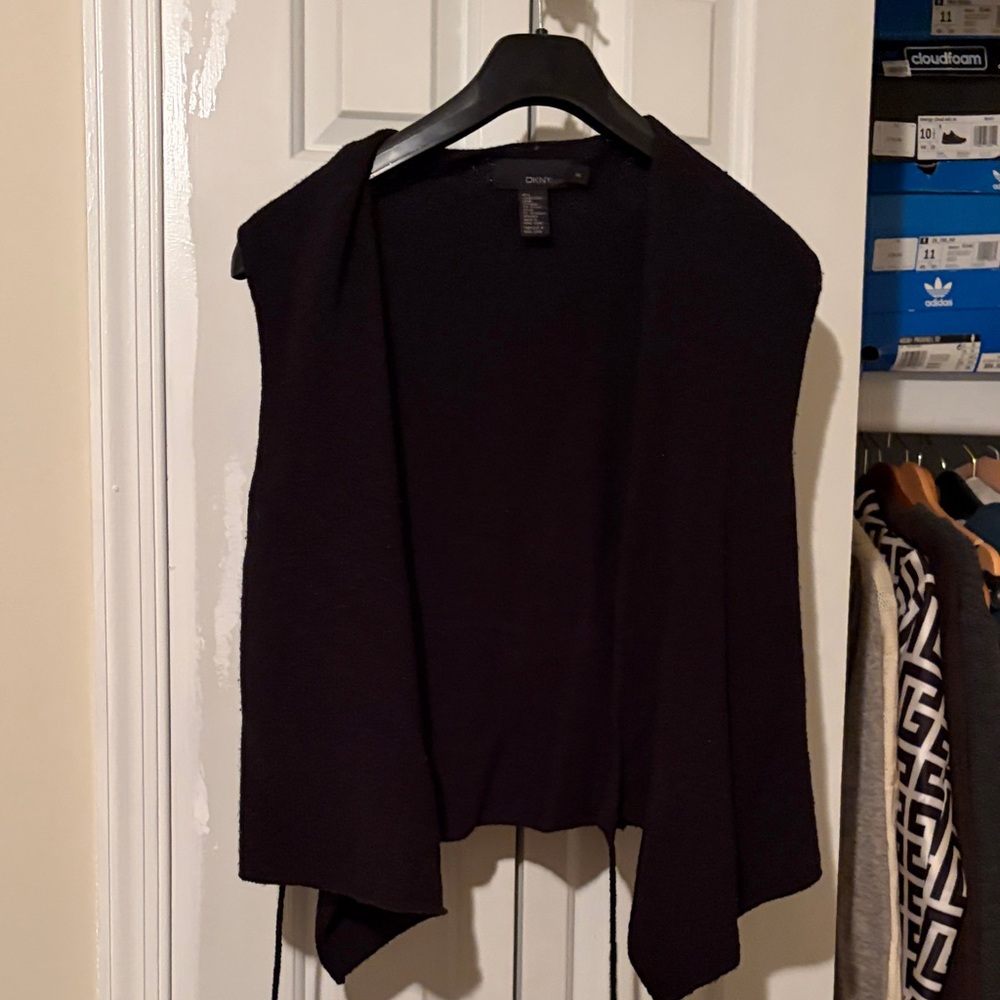 DKNY Black Sweater Poncho